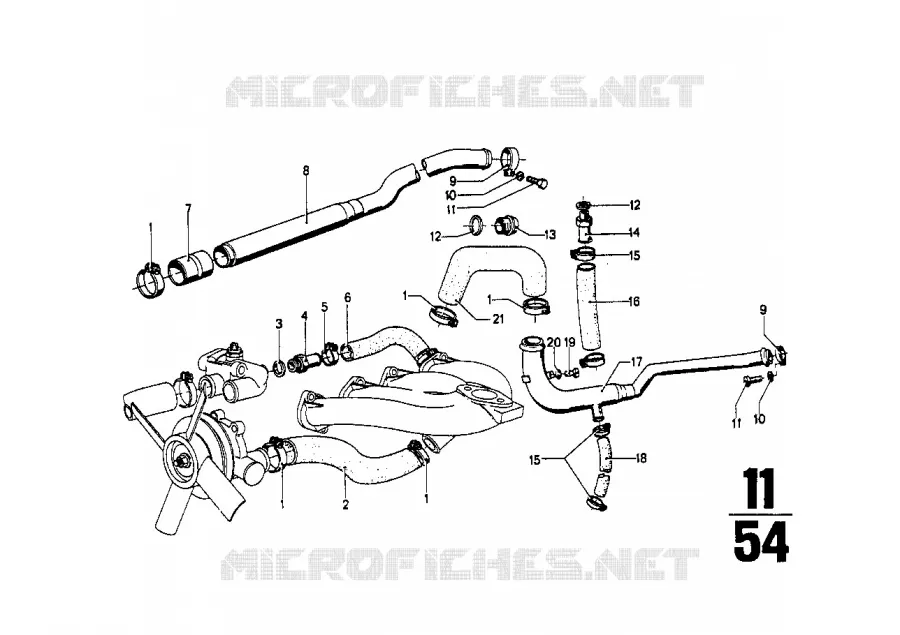 Systeme de refroidissement - durits BMW BMW CLASSIC 1500-2000CS 1964 1600 M 1600