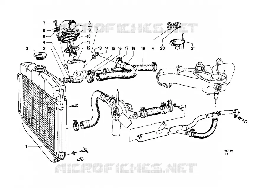 Systeme de refroidissement - durits BMW BMW CLASSIC 1500-2000CS 1964 1600 M 1600