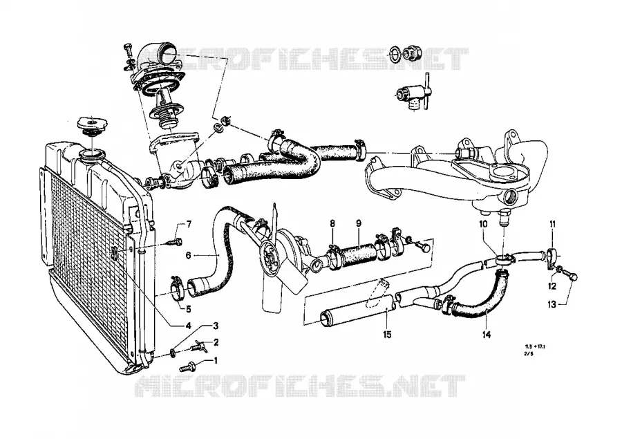 Systeme de refroidissement - durits BMW BMW CLASSIC 1500-2000CS 1965 1800 A 1800