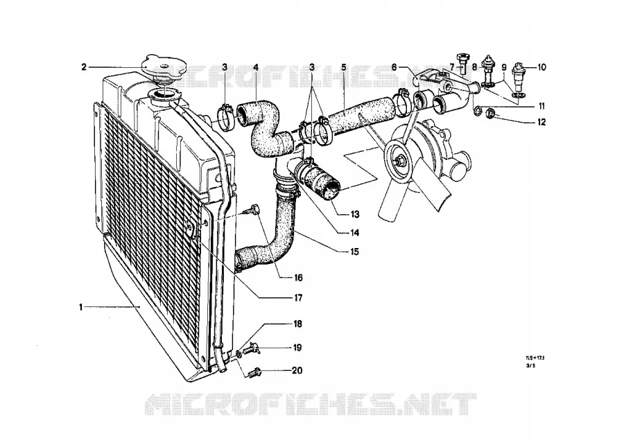 Systeme de refroidissement - durits BMW BMW CLASSIC 1500-2000CS 1966 2000ti M 2000ti