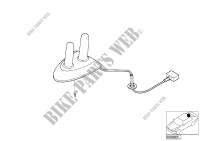 Kit de montage double antenne telephone pour BMW 730iL