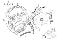 Volant bois airbag smart multifonctions pour BMW 535i