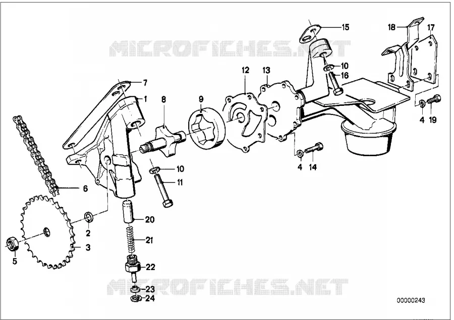 Alimentation huile/Pompe huile+entrainem BMW BMW CLASSIC 2.5CS-3.0CSL 1972 3.0CSL M 3.0CSL