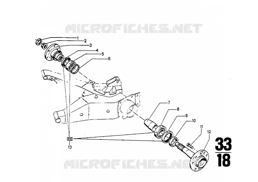 Arbre de roue ar roulement de roue BMW BMW CLASSIC 2500-3.3Li 1969 2800 M 2800