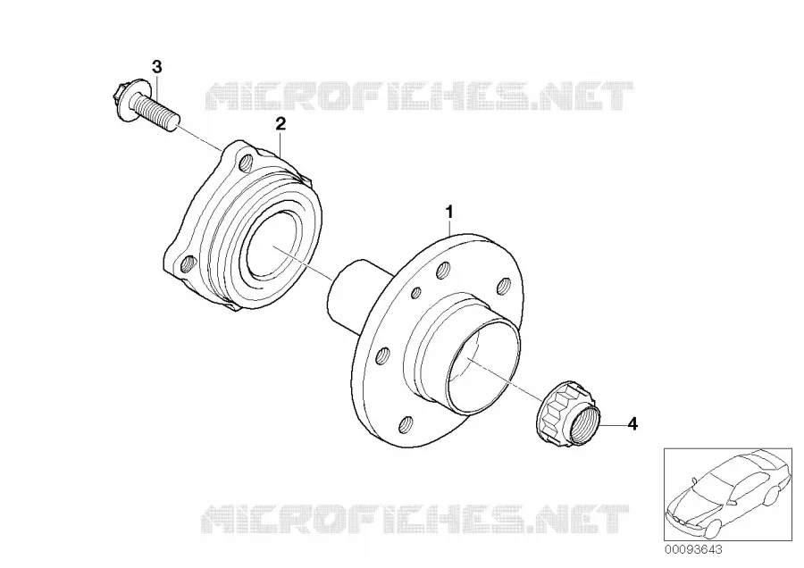 Arbre de roue ar roulement de roue BMW BMW Série 7 2004 740Li A 740Li