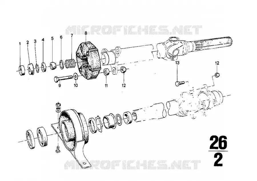 Arbre de transm.,flector/palier interméd BMW BMW CLASSIC 2500-3.3Li 1969 2500 A 2500