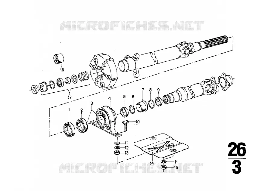 Arbre de transm.,flector/palier interméd BMW BMW CLASSIC 2500-3.3Li 1973 3.0S M 3.0S