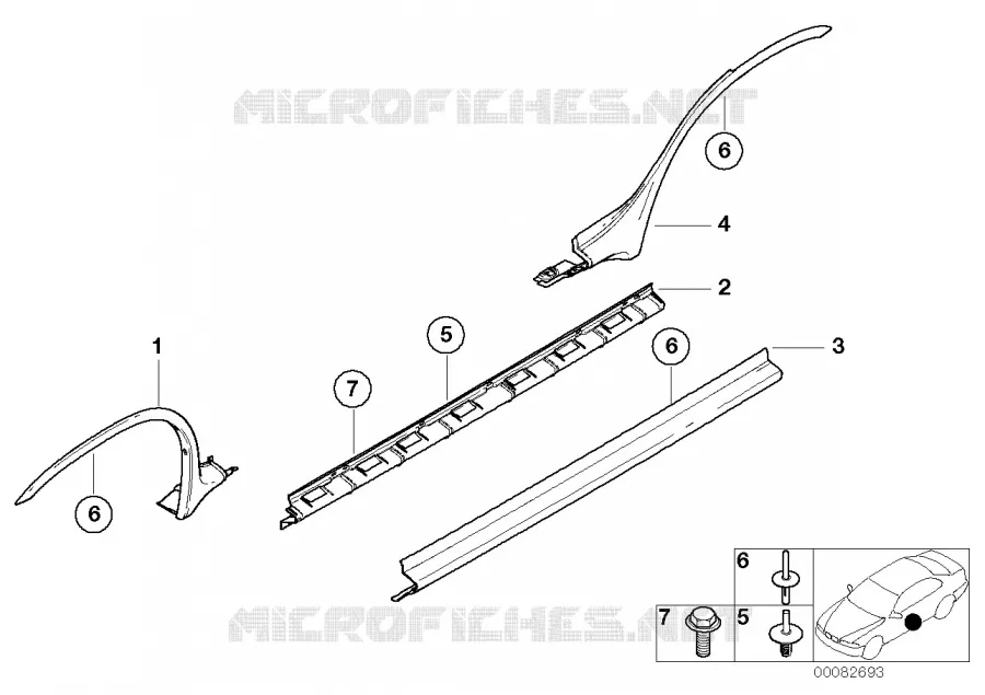 Cache bas de caisse / passage roue BMW BMW X5 1999 X5 3.0i N X5 3.0i