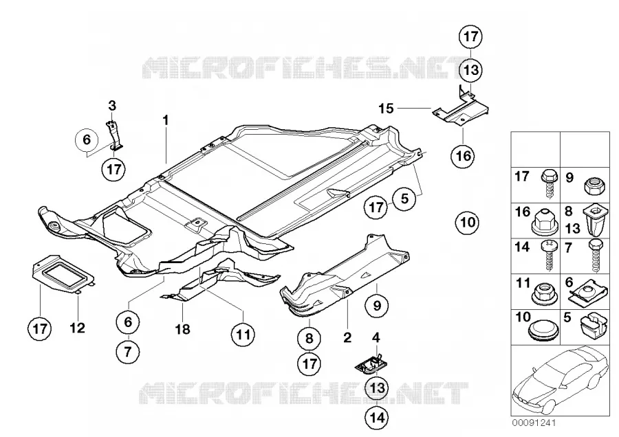 Cache inférieur BMW BMW Z3 1998 Z3 2.0 N Z3 2.0
