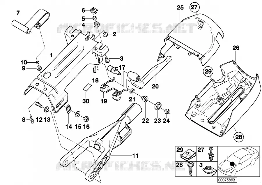 Colonne de direction-regl. Manuel BMW BMW X5 2000 X5 3.0d N X5 3.0d