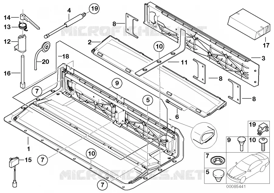 Compartiment capote BMW BMW Série 3 2000 325Ci N 325Ci