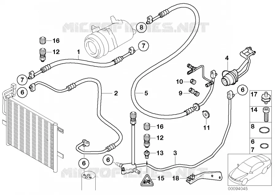 Conduites de réfrigérant BMW BMW Série 3 2000 M3 N M3