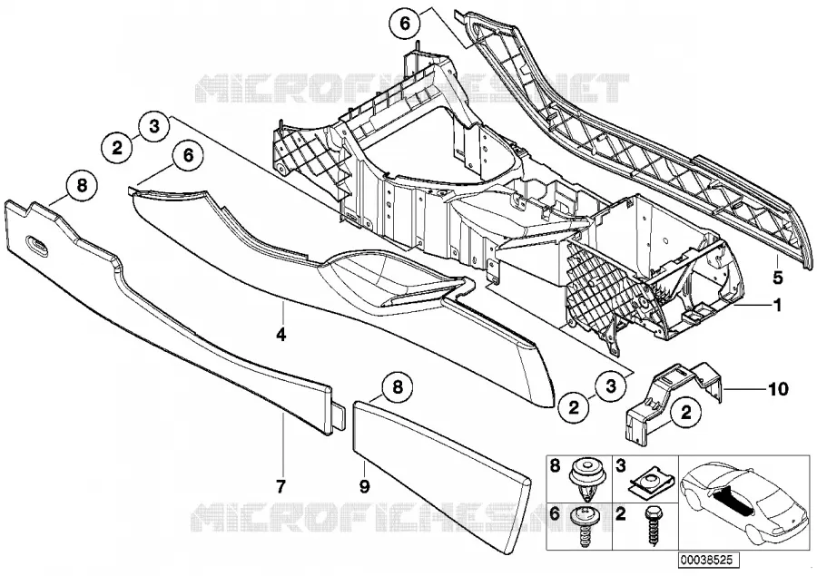 Console centrale BMW BMW X5 2000 X5 3.0i N X5 3.0i