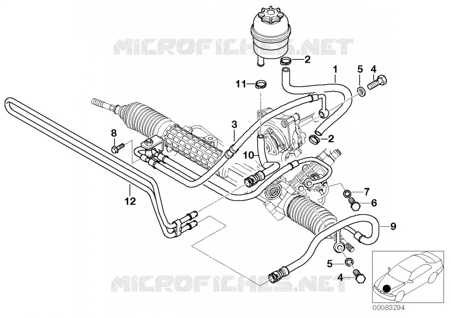 Direction hydraulique-Tuyaux dhuile BMW BMW Série 3 2002 M3 CSL N M3 CSL