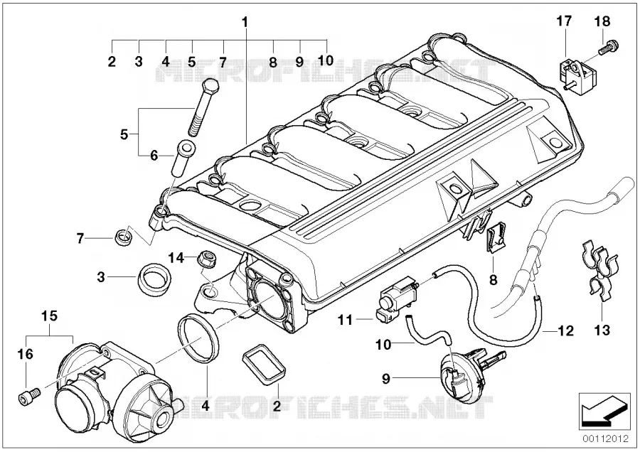 Disp.admiss. AGR-Commandé par dépression BMW BMW Série 7 2001 730d A 730d