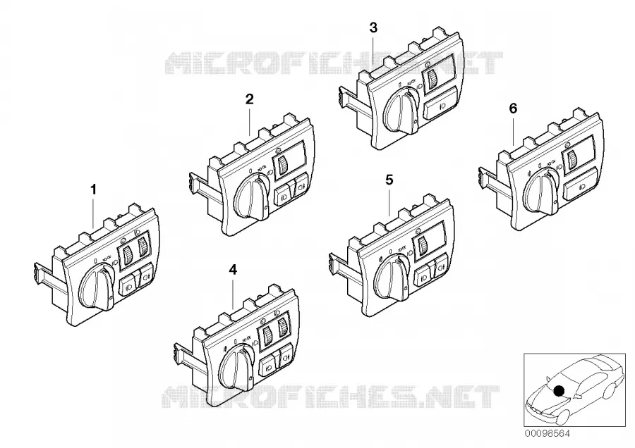 Dispositif de commande lumière BMW BMW X5 2000 X5 3.0i N X5 3.0i