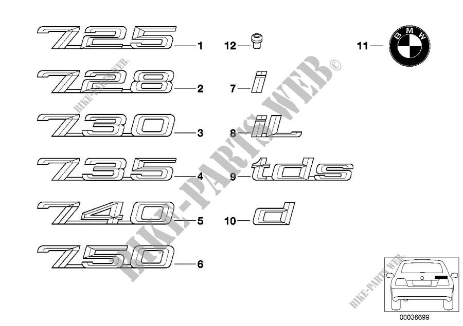 Emblèmes / plaques pour BMW 730i
