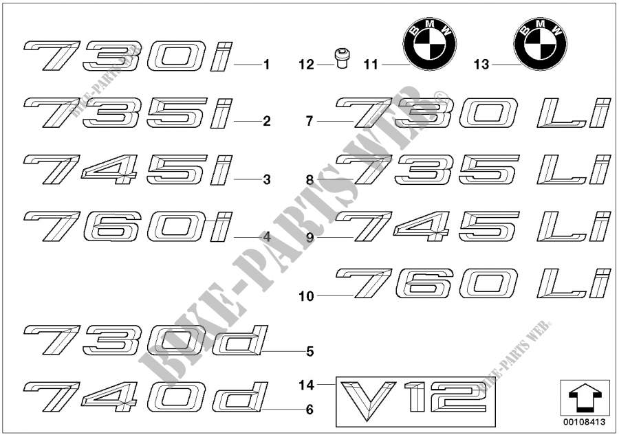 Emblèmes / plaques pour BMW 735Li