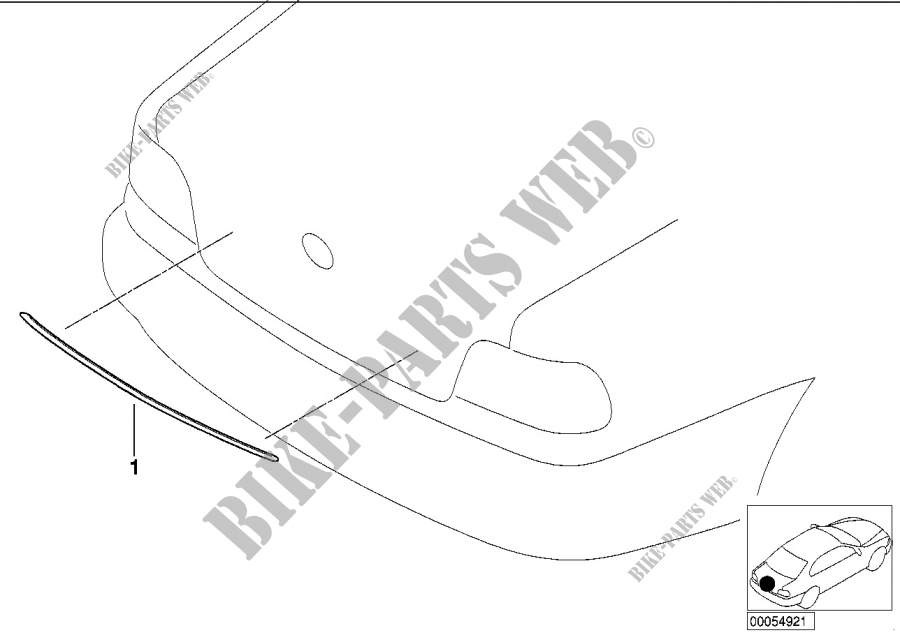 Equipement ult.,moulure chromée hayon AR pour BMW 730i
