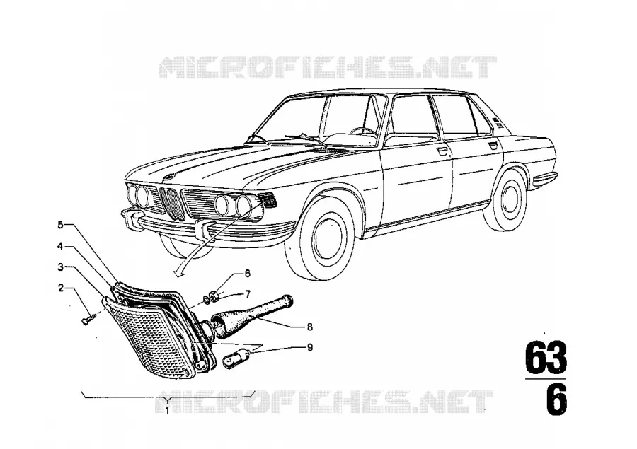 Feu clignotant avant BMW BMW CLASSIC 2500-3.3Li 1971 3.0S M 3.0S