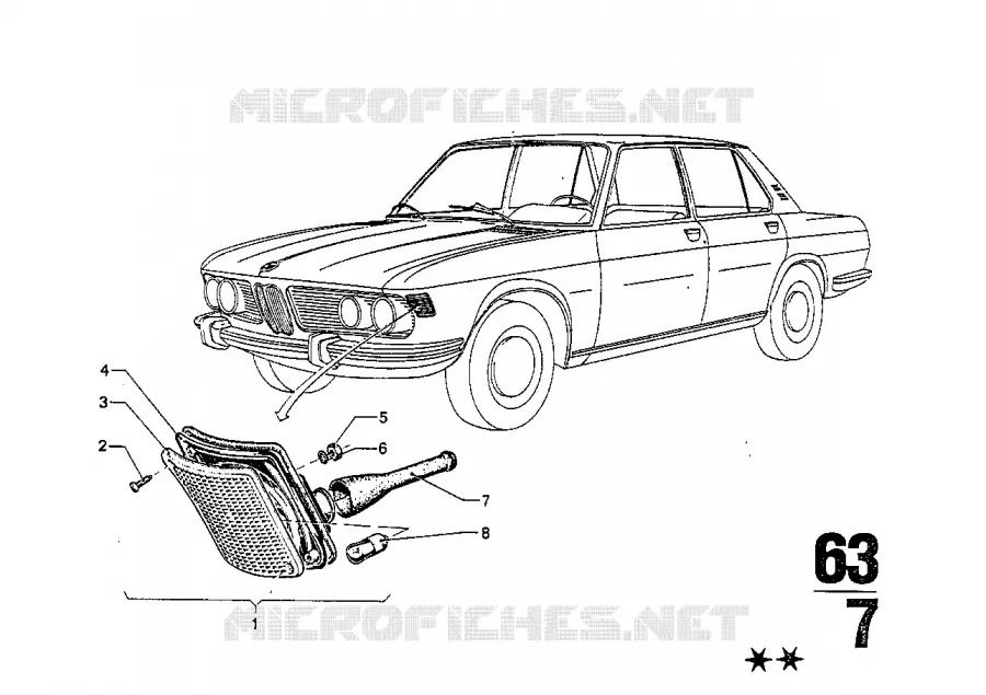 Feu clignotant avant BMW BMW CLASSIC 2500-3.3Li 1971 3.0Si M 3.0Si