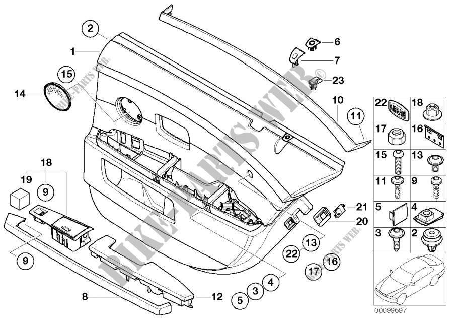 Garniture de porte arr.   airbag latéral pour BMW 735i