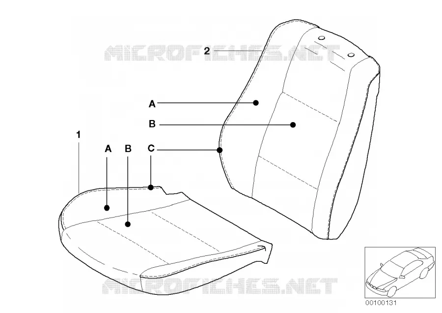 Indi. garn. siège base Alcantara/Online BMW BMW Série 3 2000 320d N 320d
