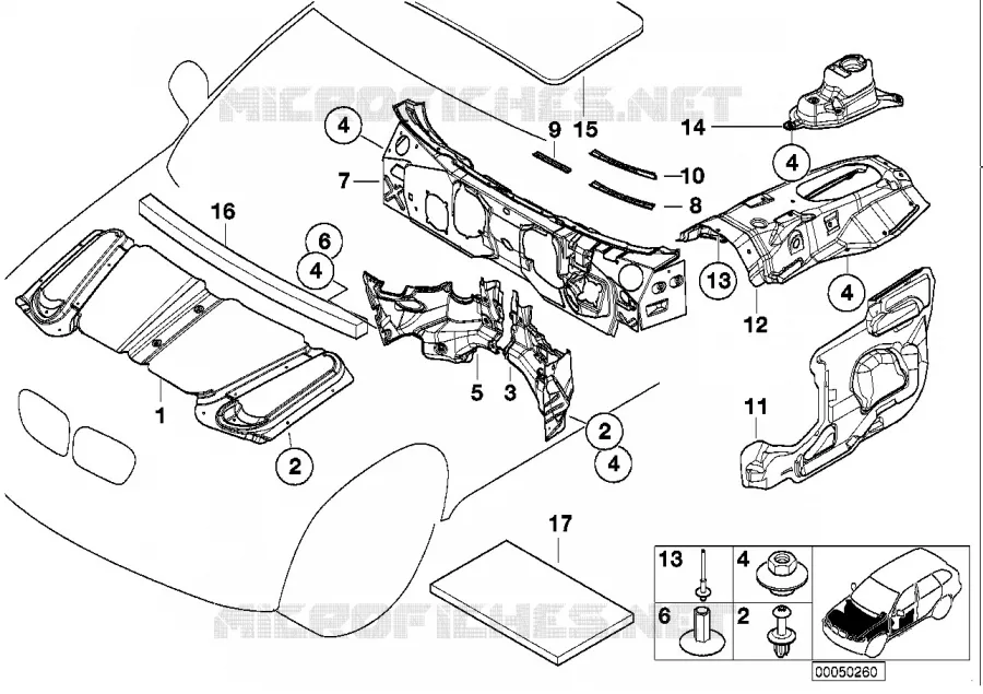 Insonorisation avant BMW BMW X5 2000 X5 3.0d N X5 3.0d