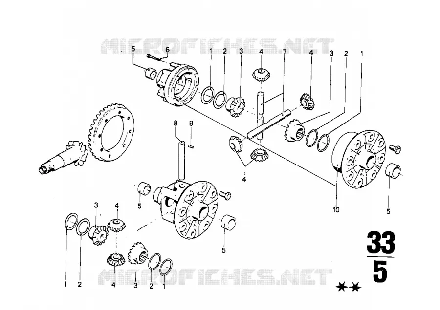 Jeu de couronne de differentiel BMW BMW CLASSIC 2500-3.3Li 1971 2500 M 2500