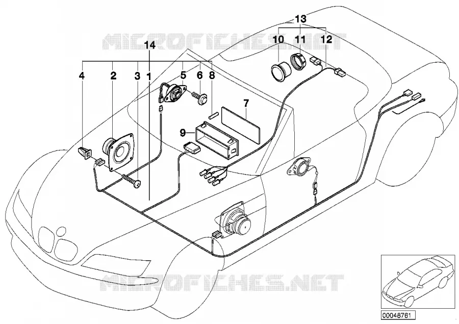 Kit 2ème monte système stéréo BMW BMW Z3 1998 Z3 1.9 N Z3 1.9