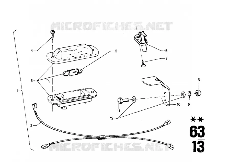 Lampe eclairage compartiment-moteur BMW BMW CLASSIC 2500-3.3Li 1969 2500 A 2500