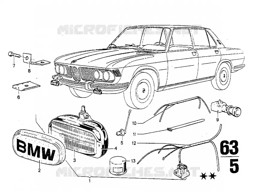 Phares anti-brouillard BMW BMW CLASSIC 2500-3.3Li 1973 3.0S M 3.0S