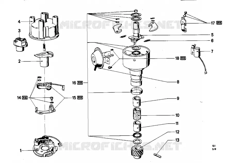 Pieces de distributeur BMW BMW CLASSIC 1500-2000CS 1966 1800 M 1800