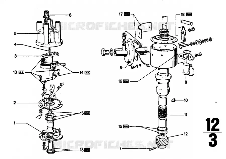 Pieces de distributeur BMW BMW CLASSIC 1500-2000CS 1967 2000C M 2000C
