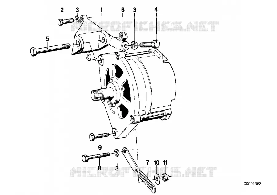 Pièces de fixation dalternateur BMW BMW Série 6 1982 628CSi A 628CSi