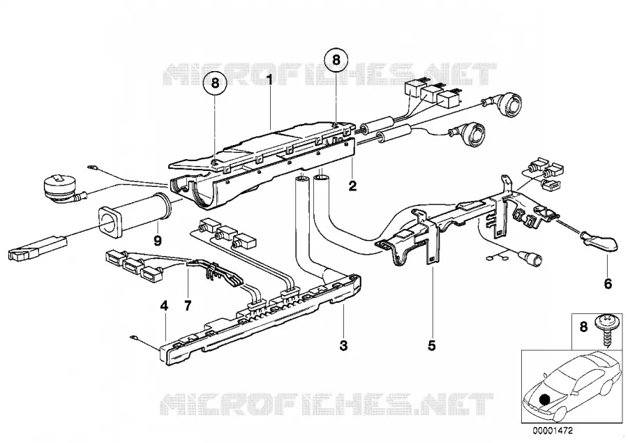 Pièces de fixation de faisceau de câbles BMW BMW Série 3 1995 M3 3.2 M M3 3.2