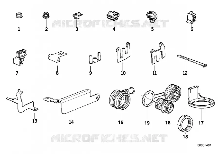 Pièces de fixation de faisceau de câbles BMW BMW Série 8 1992 850CSi M 850CSi