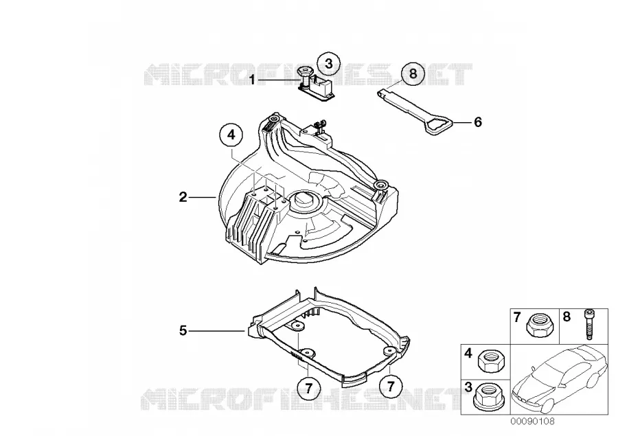 Pieces de fixation de roue de secours BMW BMW Série 3 2000 325ti N 325ti