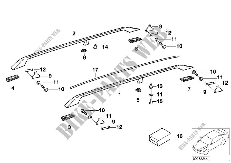 Pieces de hardtop : rails de toit pour BMW 520i