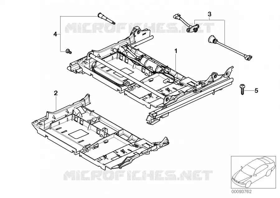 Rail de siege de siege avant BMW BMW Série 7 2004 730Li A 730Li