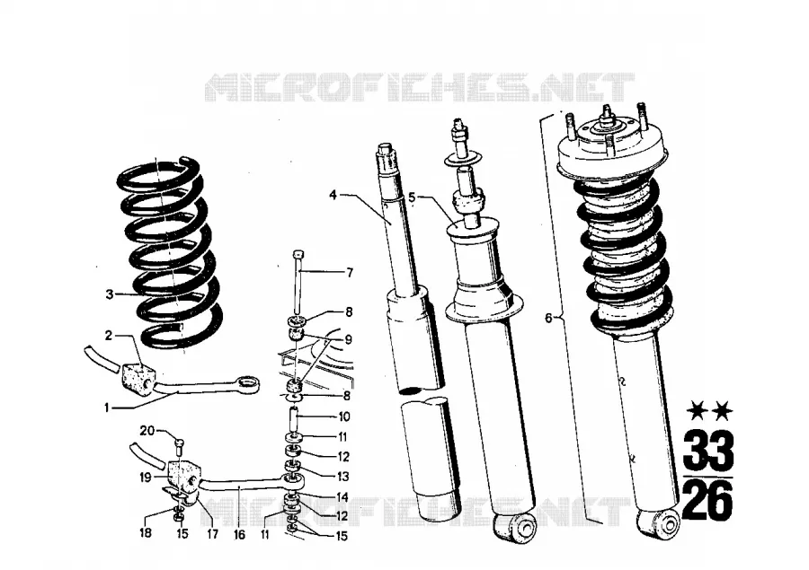 Ressort hel.et pcs de jambe de susp.arr BMW BMW CLASSIC 2500-3.3Li 1969 2500 A 2500