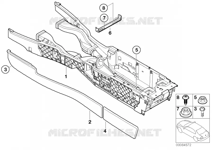 Support console centrale BMW BMW Série 7 2004 730Li A 730Li