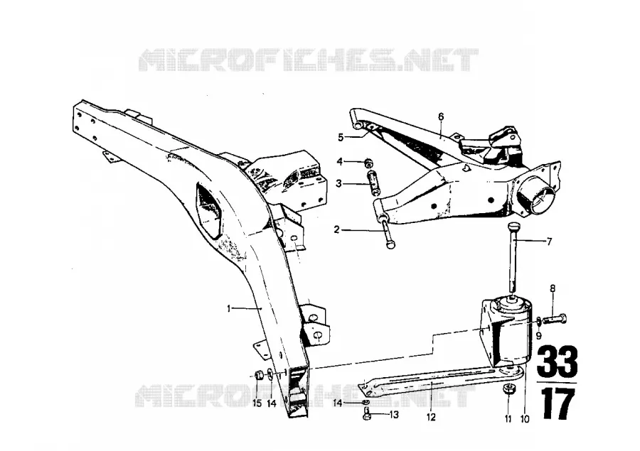 Support de lessieu arriere BMW BMW CLASSIC 2500-3.3Li 1971 2500 M 2500