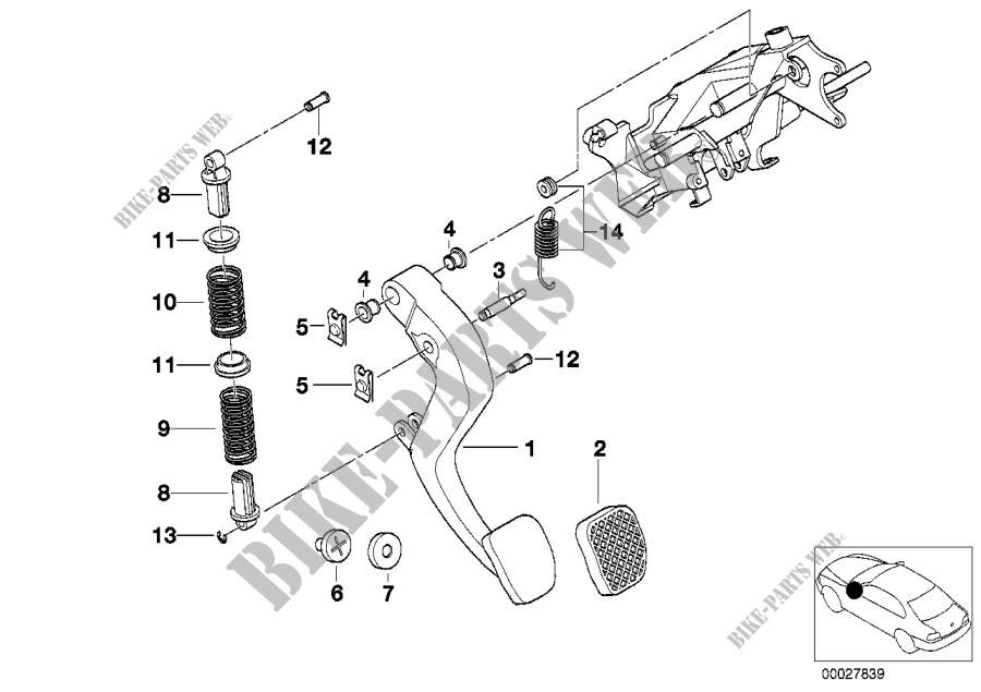 Support pédalier/pédale dembrayage pour BMW 730i