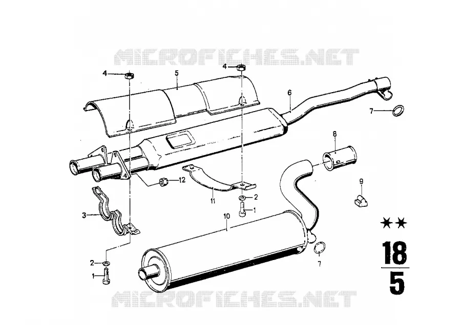 Syst. silencieux BMW BMW CLASSIC 2500-3.3Li 1971 3.0S A 3.0S