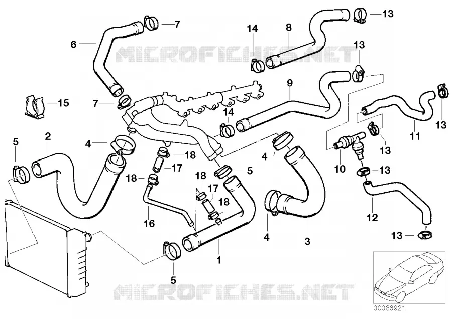 Systeme de refroidissement - durit BMW BMW Série 5 1992 M5 M M5