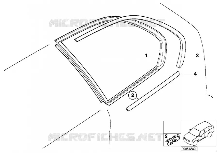 Vitre latérale fixe BMW BMW X5 2000 X5 3.0d N X5 3.0d