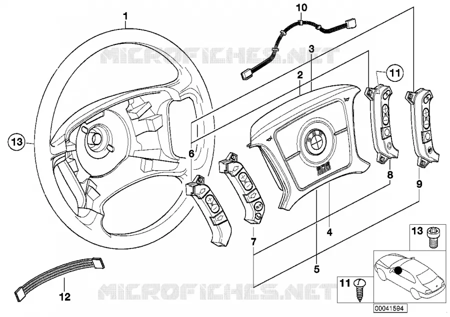 Volant de direct.Airbag-Smart multifonct BMW BMW Série 5 2000 525d A 525d
