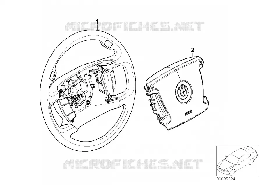 Volant de direct.Airbag-Smart multifonct BMW BMW Série 7 2001 745Li A 745Li