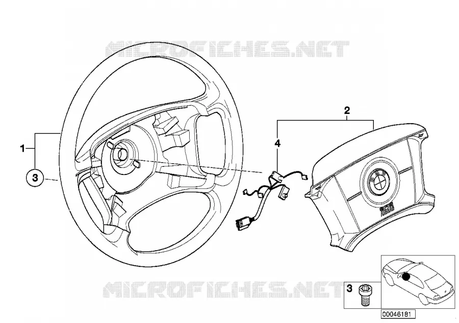 Volant de direction Airbag-Smart BMW BMW Série 3 2000 320td N 320td